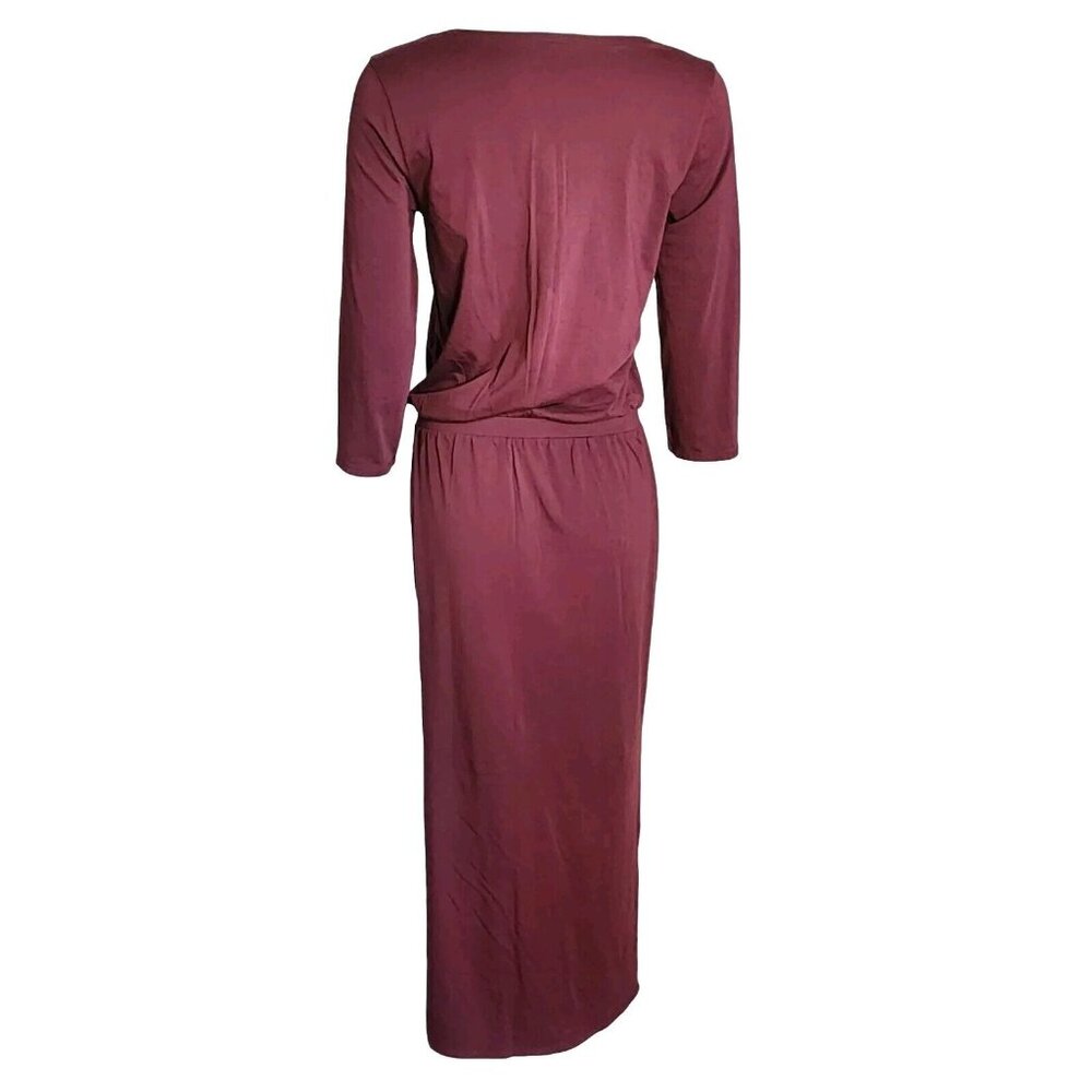 Garnet Hill Dress Womens Small Purple Pullover 3/4 Sleeve Long Modest Minimalist - Picture 3 of 7